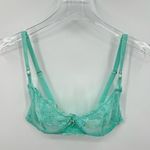 Naja Chloe Balconette aqua blue lace unlined underwire bra size 34DD Green Photo 10