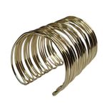 Gold Tone Super Wide Open Wire Coil Cuff Bracelet Photo 7