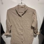 Soft Surroundings  button down tan shirt small Photo 3