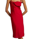 Hutch  Anthropologie Dress Women XS‎ Red Satin Bow Front Slip Midi NWT Party Photo 0