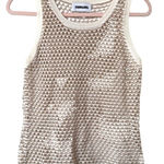SAINT ART Perla Open Weave Knit Tank Beige/White Small‎ White Photo 0