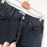 AGOLDE Riley High Rise Straight Crop in Contraband Black Distressed Size 27 Photo 5