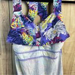 Garnet Hill Zinni by Garnet‎ Hill Vibrant Purple Floral Workout Tank Top Photo 7