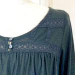 American Eagle outfitters boho top, gray crochet lace trim, ladies loose fit Photo 1