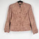Lafayette 148 New York Petite Tweed Blazer Jacket Pink Tan Size 8 Linen Blend Photo 1