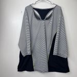Catherines  Black White Stretch 3/4 Sleeve Racerback Cutout‎ Athleisure Top 4X Photo 2