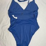 ANDIE Swim Blue Size L Lagos One Piece Swimsuit Open Back Halter Adjustable Photo 6
