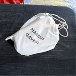 Mansur Gavriel Bag Mini Bloom Tumbled Leather Pouch Crossbody Stone NWOT Gray Photo 8