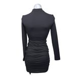 NEW Ivyrevel Black Long Sleeve Mock Neck Ruched Party Mini Bodycon Dress Size XS Photo 1