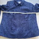 C.J. Banks Blue on Blue Raised Floral Design Full Zip Jacket Size XL Photo 6