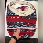 Boho Multicolored Floral Aztec Cross Body Hobo Bag Reversible Red Photo 3