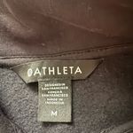 Athleta NWT $109 Womens Forever Fleece 1/2 Zip Piping Sweatshirt Black Medium Photo 6