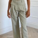 NWT Bec + Bridge Phoebe Straight Leg Trouser Style Pant in Light Khaki US 2 Green Photo 0