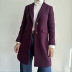 Talbots Coat 4P Burgundy Albury Italian Wool Blend Stadium Cloth Quiet Luxury Photo 1