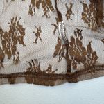 Y2K Top Chocolate Brown‎ Lace Tie Up Cardigan/Bolero Unbranded See Through Lace Brown Photo 3