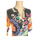 Nwt Vilagallo Colored Floral Print Top Size 34( US XS) Orange Photo 2