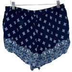Abercrombie & Fitch Blue White Floral Elastic Stretch Low Rise Shorts Size Large Photo 1