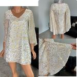 Lilly Pulitzer 4 Gold Ivory Silk Caftan Dress Palm Burst Bridal Resort Cocktail Photo 1