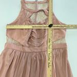 BCBGMAXAZRIA  Dress Womens 12 Pink Misty Pleated Lace Back Maxi‎ Photo 6