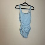 Athleta  Square Neck‎ One Piece Swimsuit Ribbed Dawn Blue Photo 3