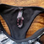 Betsey Johnson Performance Black & White Floral High Neck Sports Bra Photo 3