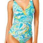 Ralph Lauren Lauren  carnival paisley ruched tummy control one piece size 6 Photo 0