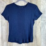 Faded Glory  Size Small Ribbed Crewneck Short Sleeve Navy Blue Top Very S… Photo 0