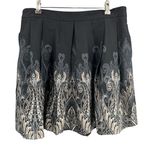Banana Republic Skirt Black Pleated Paisley Print Full A-Line Size 14 New Photo 0