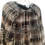 Evereve Miley Plaid Chiffon Blouse Women's Small Black Career Feminine Dainty Photo 8