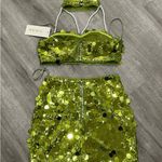 Green sequin 2PC set Size L Photo 1