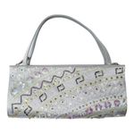 Vintage 90s Metallic Silver Beaded Sequin Mini Bag Photo 1