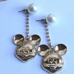 Mickey Mouse Dangle Earrings Gold Photo 0