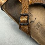 Birkenstock Birkis Faux Leather Metallic Bronze Snake Sandals EU 37 Women's 6 Photo 9