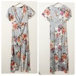 Boston Proper Sequin Lilies Knot Maxi Dress Satin Size 0 Photo 1