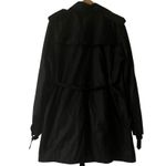 Norma Kamali Women's Black Double Breasted Trench Coat Belted XL Classic Photo 3