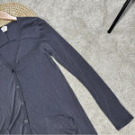 By Together Long Dress Ribbed Cardigan Button Down Longsleeve V-Neck Gray Size M Photo 4