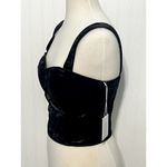 Good American The After Hours Cropped Velvet Bustier Black Women's Size 5 / 2X Photo 6