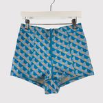 Free People FP Movement Womens Shorts Blue Paddle On Geometric Hi Rise Stretch Casual Small Photo 0