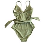 Aerie  Wrap One Piece Swimsuit S Long Olive Fun New Photo 10