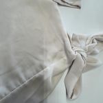 Krisa ‎ Blouse Womens Small Pink Cream Long Sleeve Tie Hem Keyhole Top Made USA Photo 7