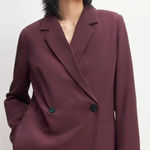 Everlane The Drapey Blazer Burgundy Maroon Size 4 Photo 0