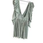 Sabina Musayev Green Wrap Dress with Puff Sleeves Size M Photo 3