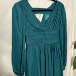 Anthropologie Gwendolyn Asymmetric Maxi Dress Blue Teal Size 0 Photo 7