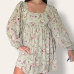 Blu Pepper Floral Cottage Core Dress Mini Size Large Color is Cream with Peach Photo 0