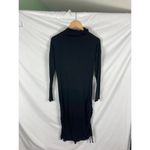 Anthropologie Saturday Sunday Cowl Neck Ribbed Ruched Side tie Dress Large Photo 5