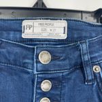 Free People  Women 5 Front Button Destroyed Reagan Dark Wash Jeans Size 27 Photo 2