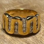 18K GE RSC Gold Plated CZ Swirl Wave Ring Photo 3