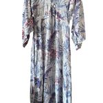 Z & L Floral Maxi Dress Kimono Sleeve V Neck Bohemian Resort Casual M White Size M Photo 0