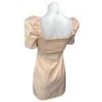 Free People  Pera Cream Short Puff Sleeve Square Neck Smocked Mini A-line Dress 2 Photo 1