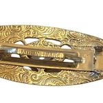 Vintage SILVER HAIR CLIP BARRETTE Braided Edge Ornate Made In France Old Money Photo 3